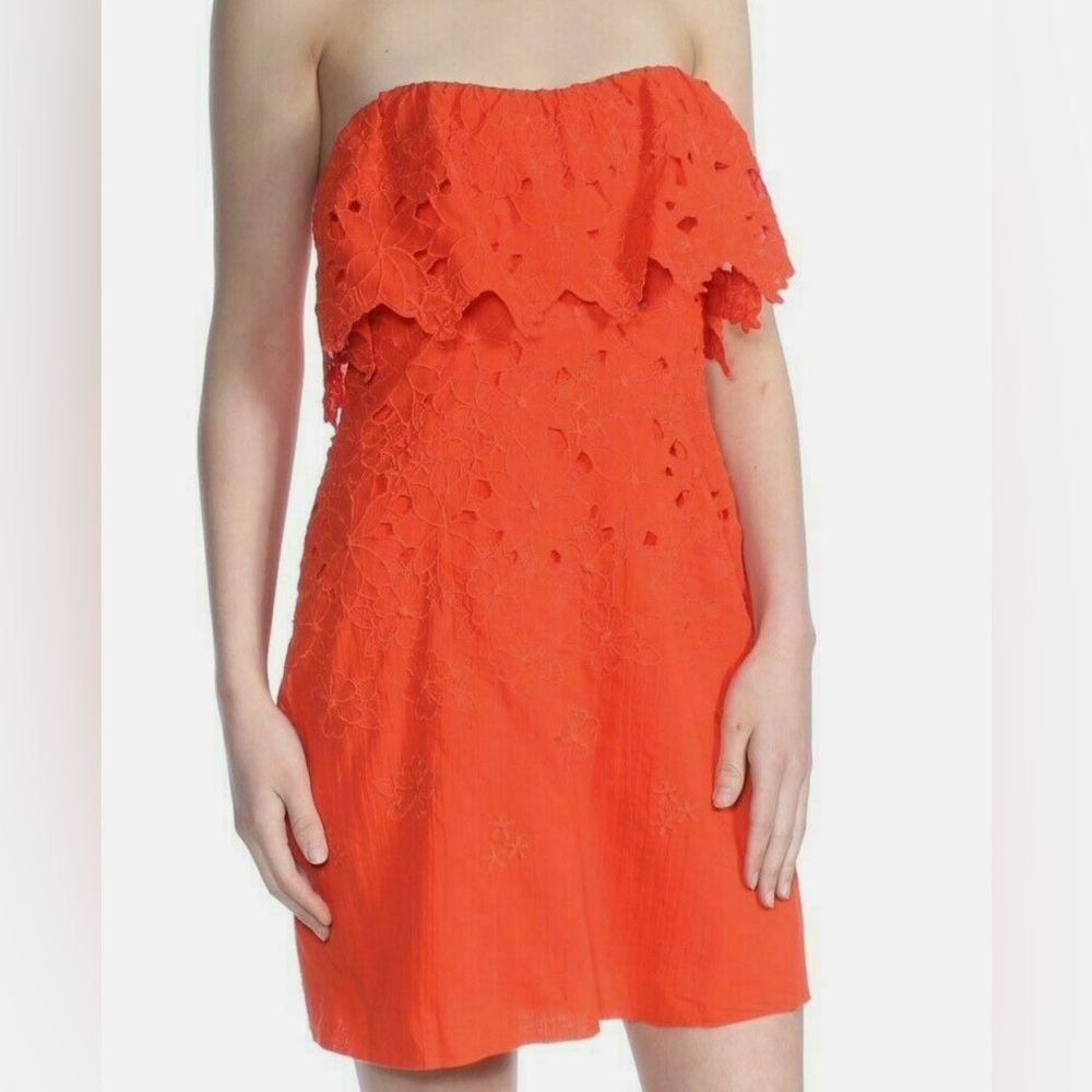 We The Free Red Strapless Mini Dress